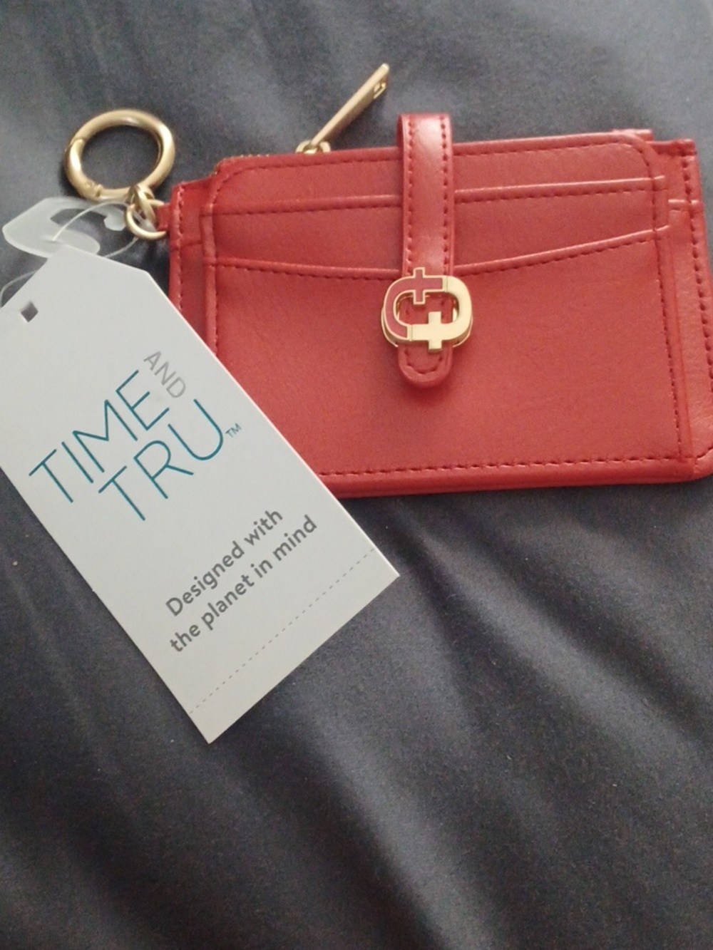 Time And Tru Red Keychain Wallet